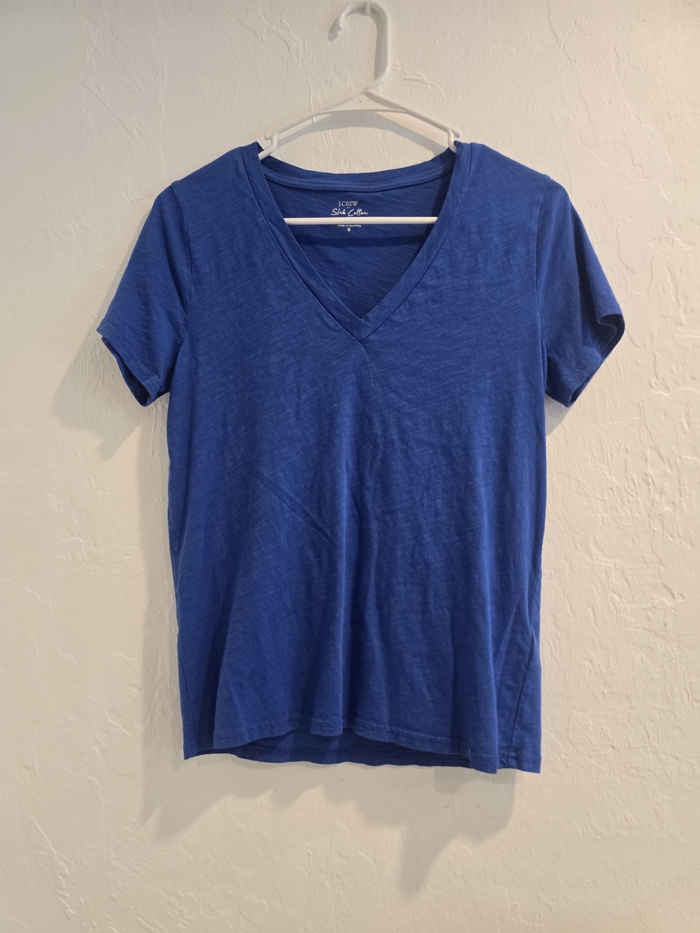 J. Crew Blue V-Neck Short Sleeve Tee